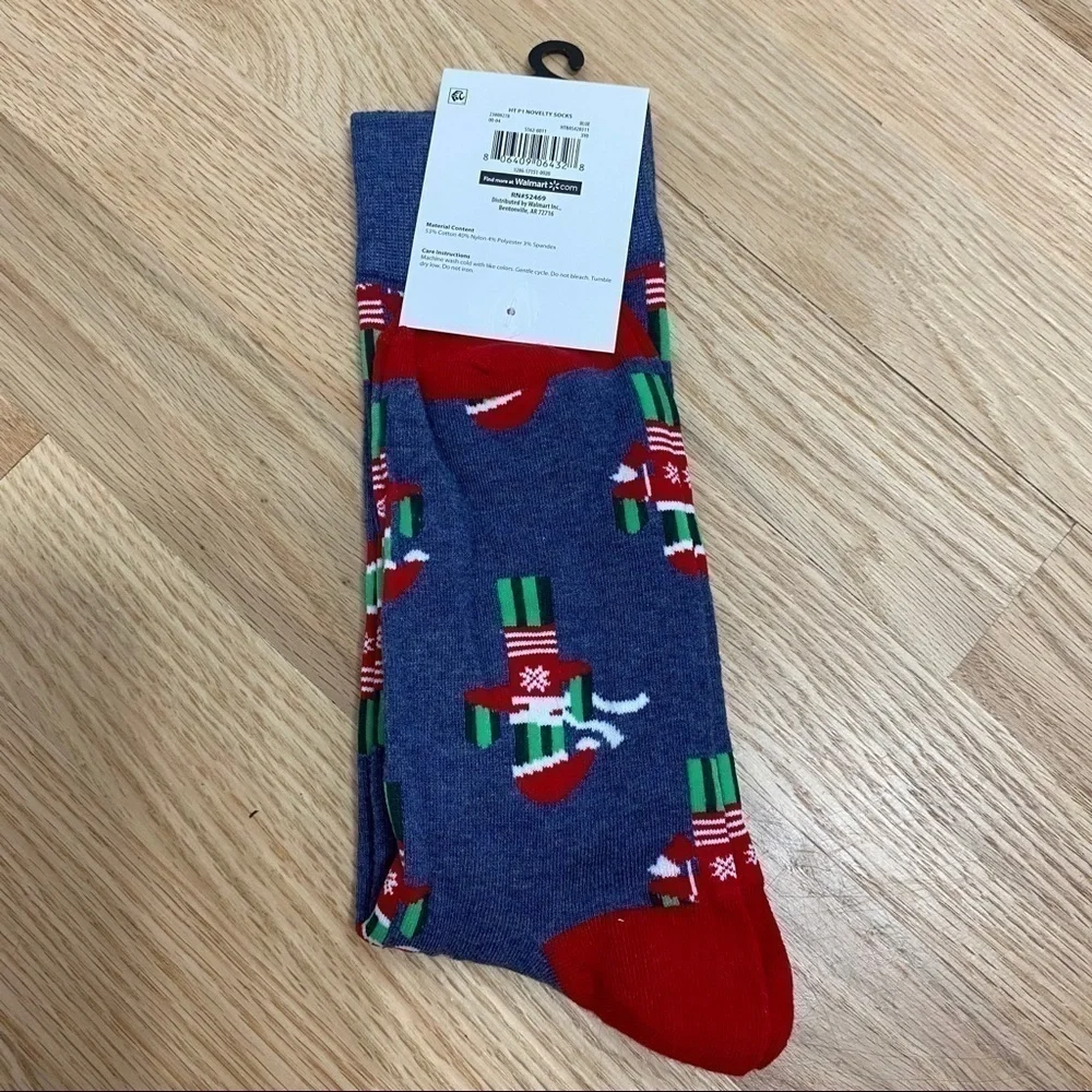 Men’s Christmas Cactus High Dress Socks NWT Gray Green Dress